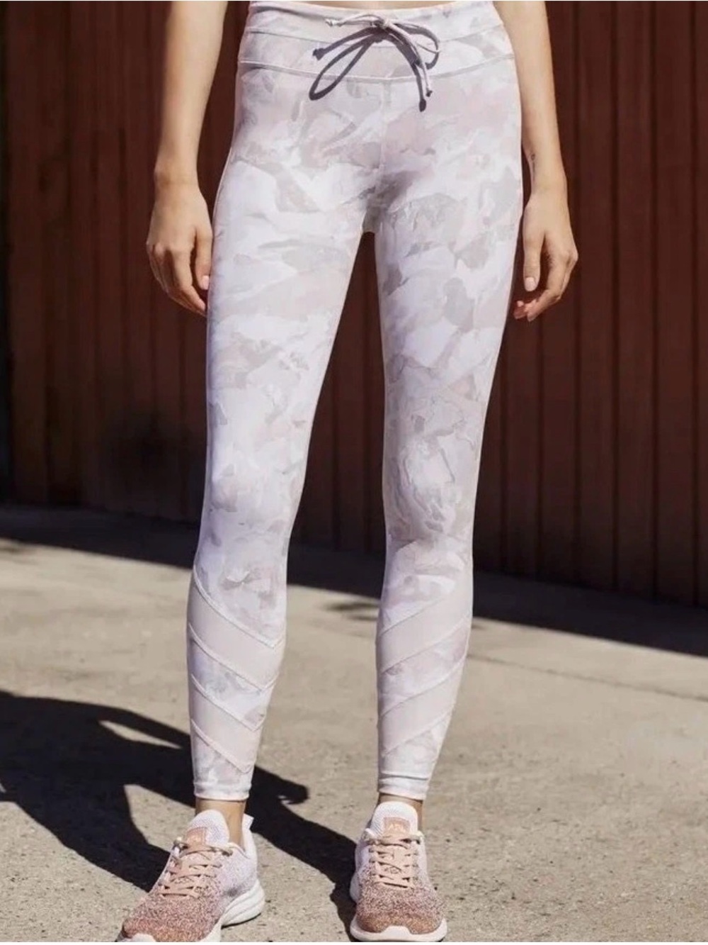 FP Movement by Free People Daybreak Light Pink Camo High-Rise Leggings Size S
